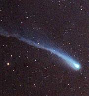 The tail of comet Ikeya-Zhang took a beating from a solar explosion.