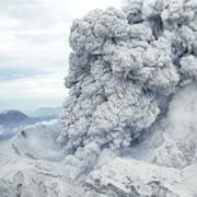 Aerosols from an eruption scatter the Sun’s rays and cool the Earth.