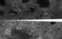 A close sweep of the northern reaches of Titan shows 'great lakes' on Saturn's moon.